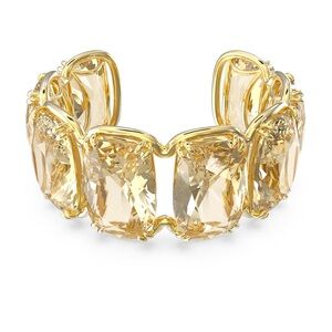 Swarovski Harmonia cuff,Oversized floating crystals, Gold tone, Gold-tone plated